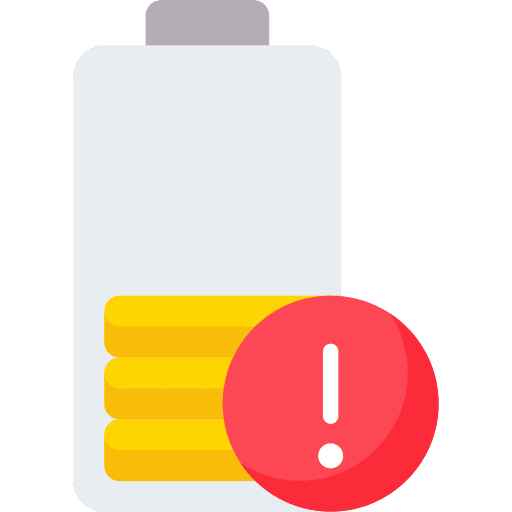 Damage signal battery warning sign icon