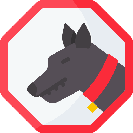 Dog signaling warning sign dog icon
