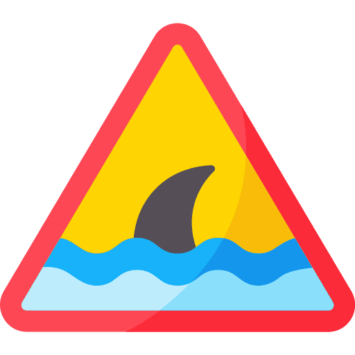Shark signaling warning sign shark icon