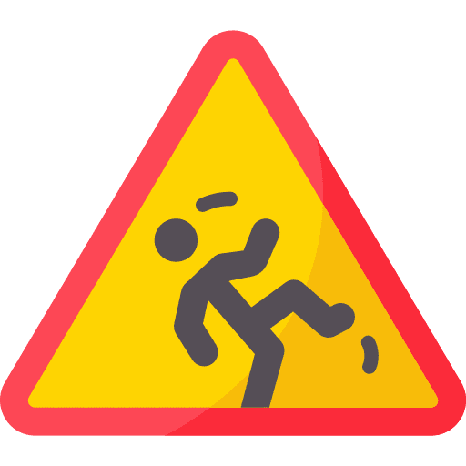Slippery danger warning sign alert icon