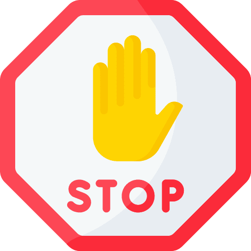 Stop exclamation mark traffic sign stop icon