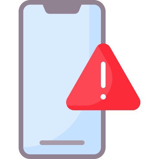 Virus warning smartphone signaling icon