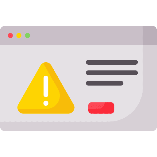 Web alert warning sign signaling icon