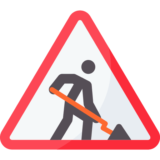 Work ahead warning sign alert work ahead icon