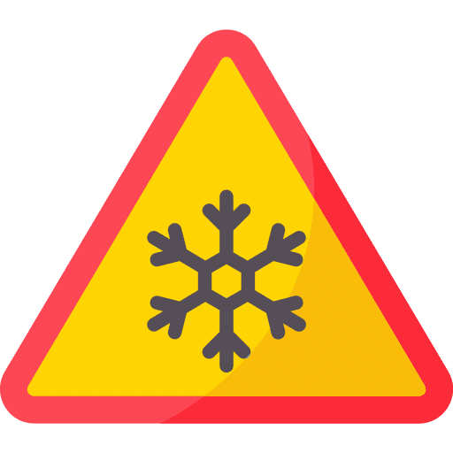 Cold alert warning sign danger icon