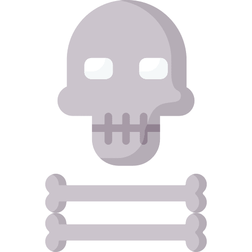 Danger signaling bones skull icon