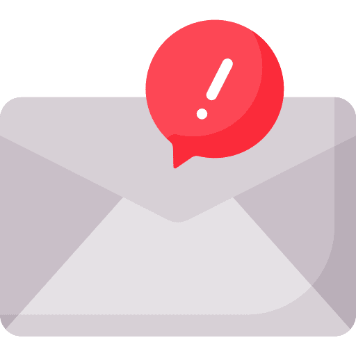 Email alert danger signaling icon