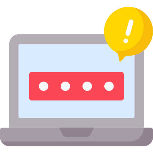 Password warning sign alert danger icon