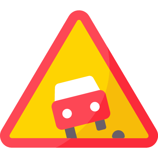 Road sign signaling road icon