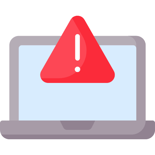 Virus warning software error icon