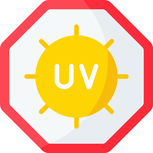 Uv signaling danger warning sign icon
