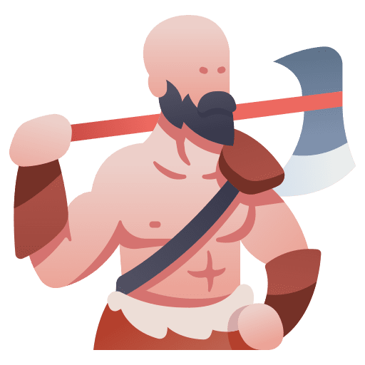 Barbarian game character axe icon