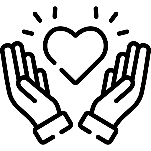 Kindness heart kindness hand icon