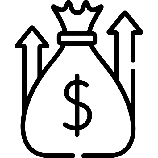 Fundraising charity arrow up heart icon