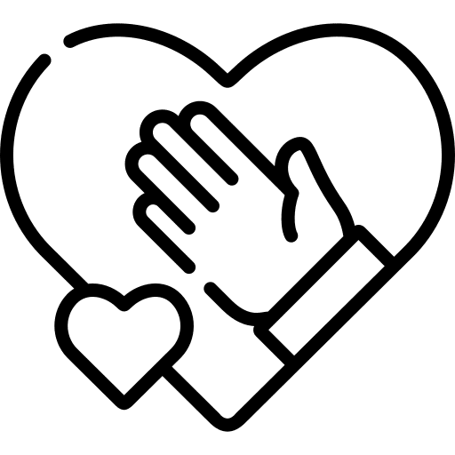 Give charity hand love icon