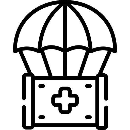 Humanitarian humanitarian airdrop parachute icon