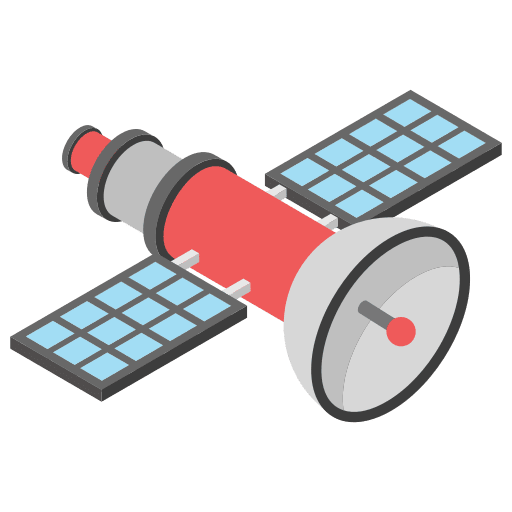 Satellite communications space satellite station icon