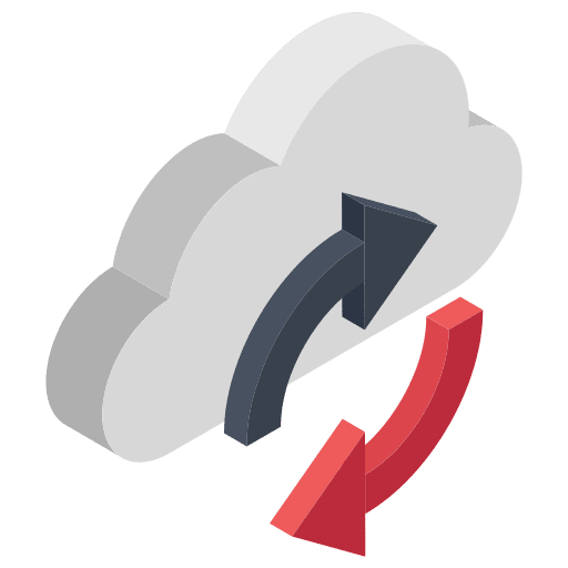 Data synchronization database cloud computing server icon