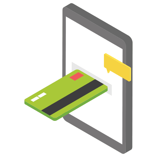 Online payment business and finance bank credit card icon