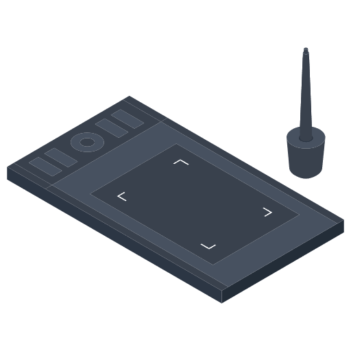 Pen tablet illustration drawing tablet electronics icon