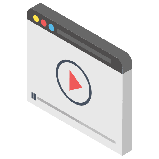 Video player play button music and multimedia video player icon