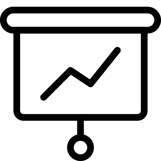 Line graph conference projector projection screen icon