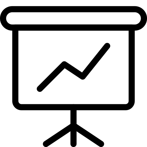 Presentation conference edit tools line graph icon