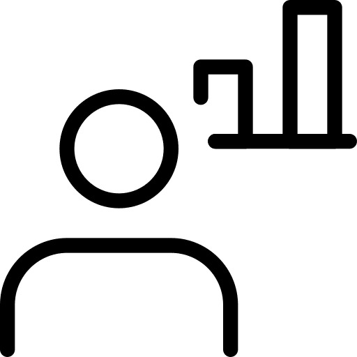 Admin arrow professions and jobs bar chart icon