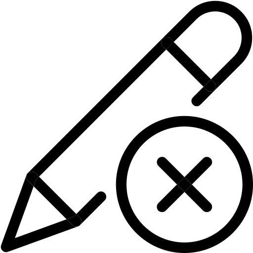 Delete symbol business and finance signature pen icon