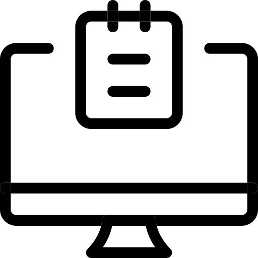 Desktop computer schedule time and date design icon