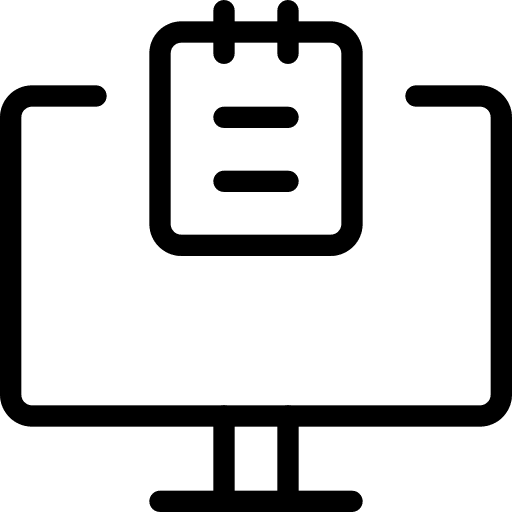 Computer binder time and date computer icon