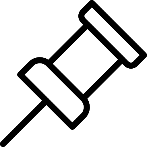 Pin office material push pin school icon