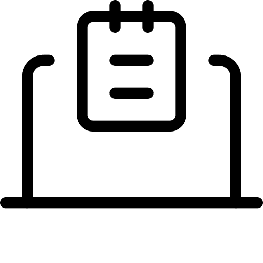 Laptop date professions and jobs binder icon