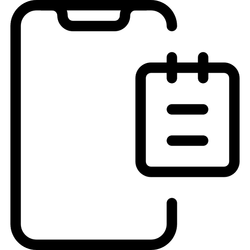 Smartphone diary notes content icon