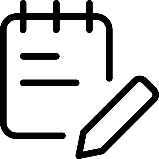 Office supplies organization binder time and date icon