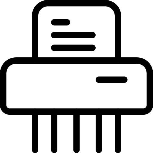 Paper shredder cutter documents archive icon