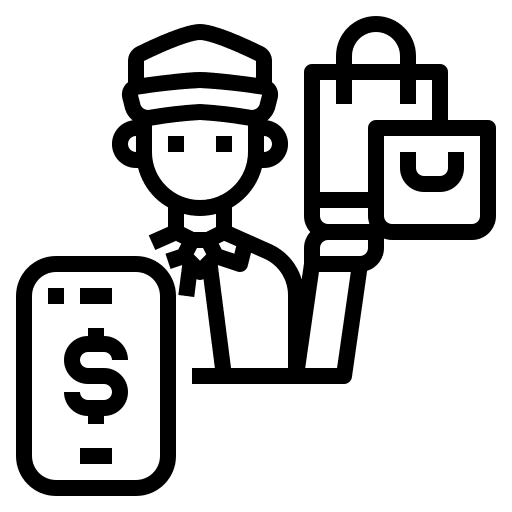 Delivery man shipping and delivery delivery man occupation icon