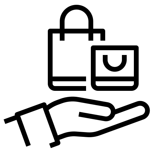 Shopping bag commerce hand buying icon