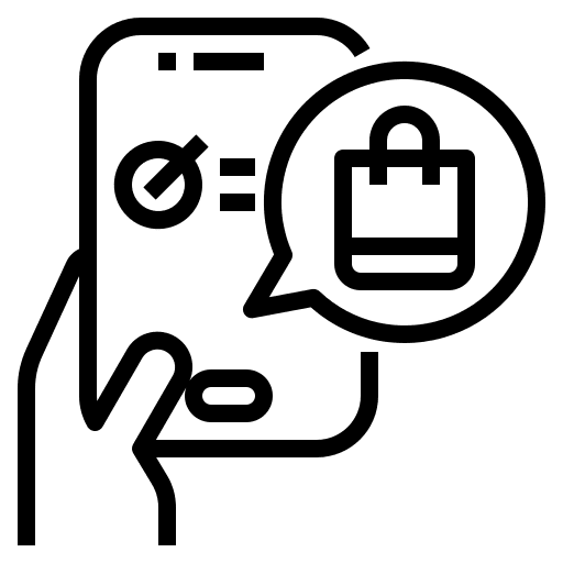 Smartphone purchase online shop app icon