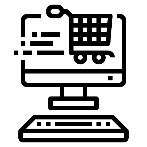 Computer ecommerce business and finance computer icon