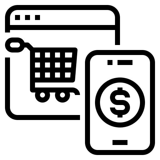 Online payment shopping cart payment smartphone icon