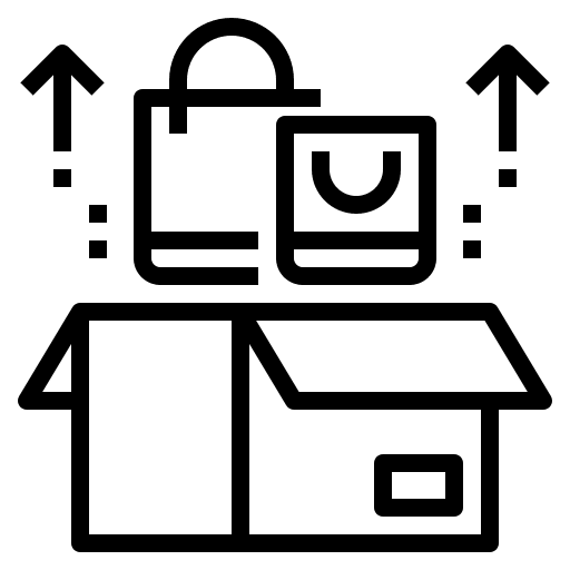 Shopping commerce and shopping box commerce icon