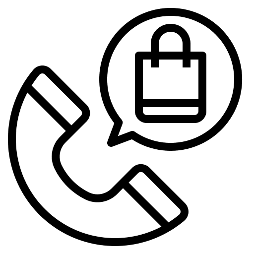 Telephone speech bubble business and finance online shop icon