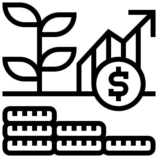 Growth graph business and finance chart icon