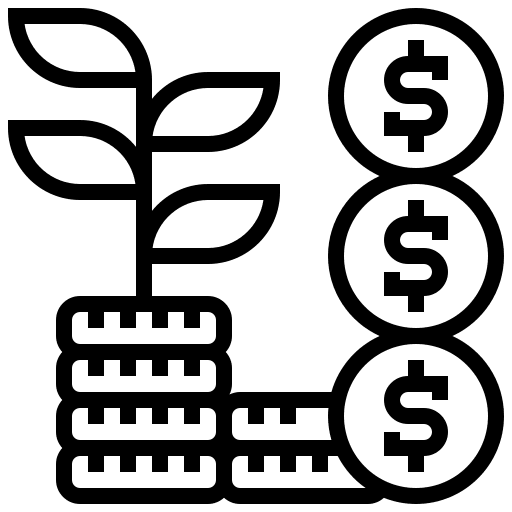 Growth investment growth benefits icon