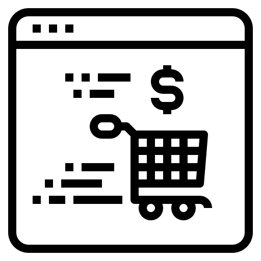 Online shopping online shopping computer commerce and shopping icon