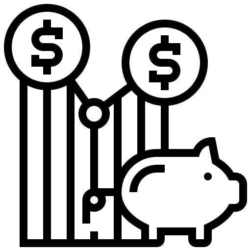 Saving piggy bank saving graph icon