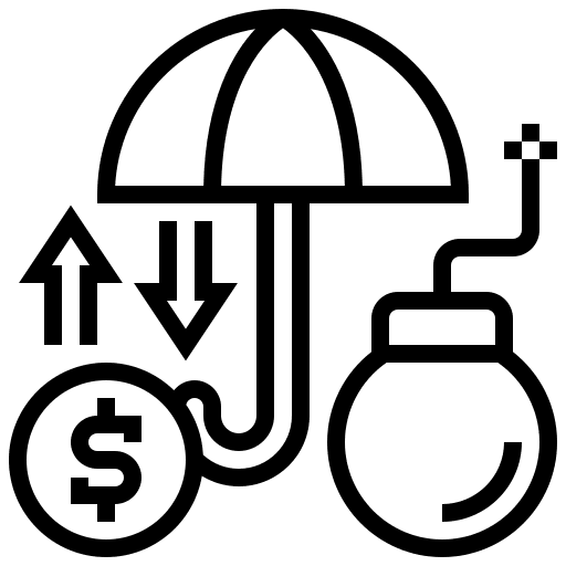 Investment insurance risk economy uncertainty icon