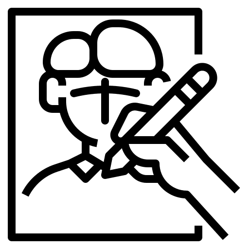 Drawing note hobbies and free time man icon