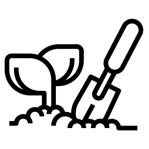 Farming hobbies and free time gardening tools digging icon